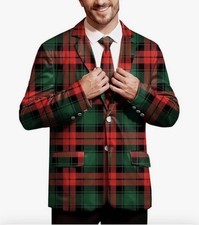 Ugly Christmas Party Blazer Suit Jacket With Tie Holiday Time Men's Size L