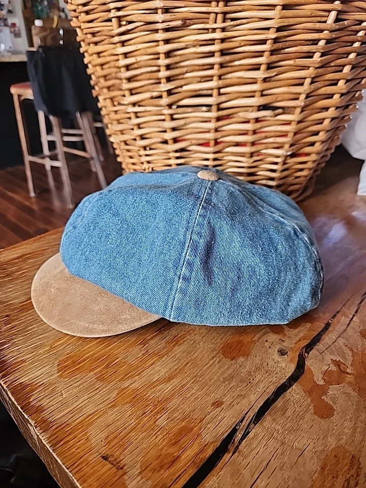 De colección The GAP 90s Y2K DENIM & Gamuza JEAN Newboy SOMBRERO GORRA BOHO Hippie POP2K cabina Foto 3 de 4