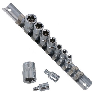 Torx / Star Female Sockets 10pc Set 1/4'' and 3/8'' Drive E Sockets E4 - E18