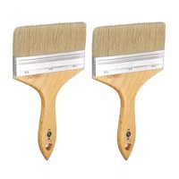 "2 StüCk Malpinsel 5\\\" Flachpinsel FüR Paint And Chip Mit Holzgriff, Braun"