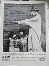1955 Wilmo of California Einiger Cashmere Women's coat vintage fashion ad 