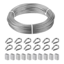 1/8" Wire Rope Cable Kit 100ft Stainless Steel 7x7 Strand Wire Cable Railing Kit