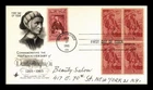 US COVER DANTE ALIGHIERI 700TH ANNIVERSARY FDC SCOTT 1268 BLOCK OF 4