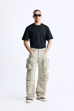 Zara STONE UTILITY POCKET PANTS ALL SIZES Ref:5575/372/700