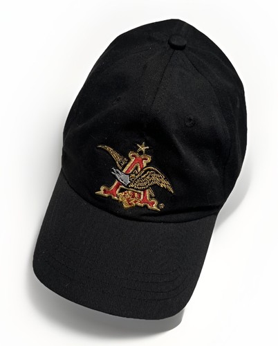 Anheuser Busch Beer St Louis Brewery Cap Black StrapBack Hat One Size Canvas