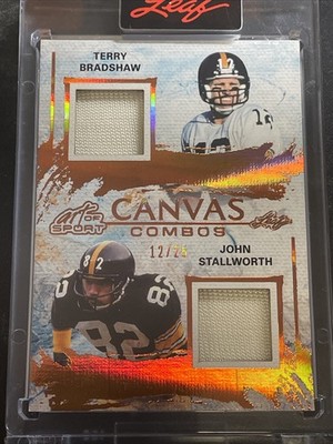 2026 Leaf Art of Sport Terry Bradshaw Stallworth Steelers Game Used Relic #12/25