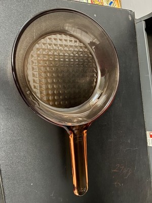 Corning Vision Ware 7  Frying Pan Skillet Amber USA Waffle Bottom