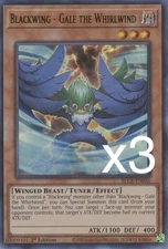 3X Yugioh Blackwing - Gale the Whirlwind BLCR-EN056 Ultra Rare 1st Edition NM