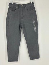 NWT American Eagle Gray Wash Denim High Rise Mom Jeans Women's Size 6 XShort