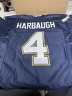Jim Harbaugh #4 SEWN STITCHED JERSEY SIZE XLG Navy  BLUE