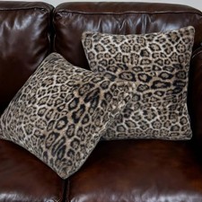 Cheetah Print Pillow Covers 18x18 Inch Set of 2 - Super Soft Plush Faux Fur B