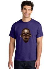 African-Mask-2 Mens Graphic Tee, 100 Cotton, Casual Summer Wear