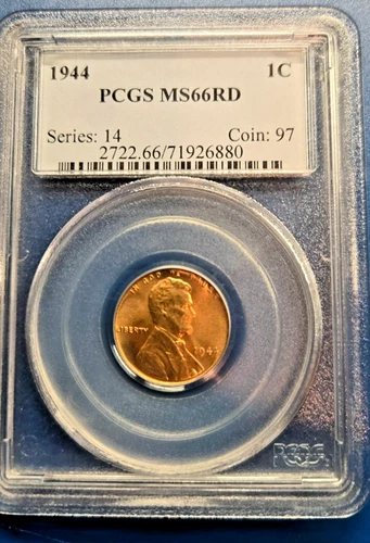 1944 1c Lincoln Wheat Cent ~ PCGS MS 66 RD