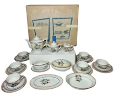 Vintage Little Hostess 28 Peice Childs Dinner/Tea Set Original Box Made In Japan