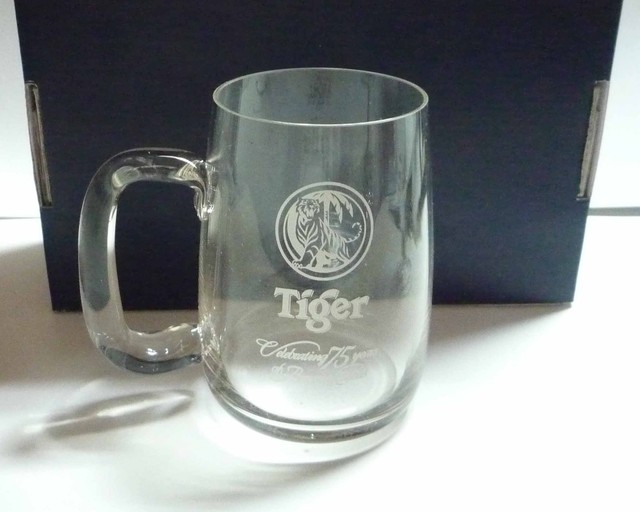 TIGER BEER 75 Years Brewing Gold GLASS SET Pilsner & Mug 2006 Malaysia Box Rare eBay