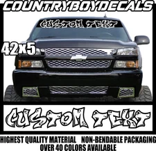CUSTOM TEXT 42" Windshield Vinyl Decal Sticker Diesel Truck Car Personalize JDM
