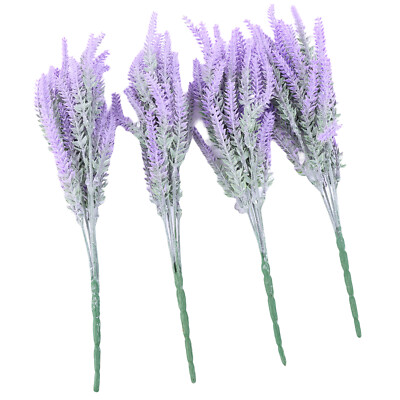 4pcs/set Künstliche Lavendel Blumen Brunch Kunststoff Bündel Künstliche Pflanzen