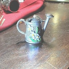 Adorable Little Watering Can Pewter Thimble