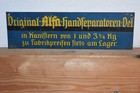 Altes Blechschild 30er J. Alfa-Handseparatoren-Oel,OldtimerTankstelle,Original