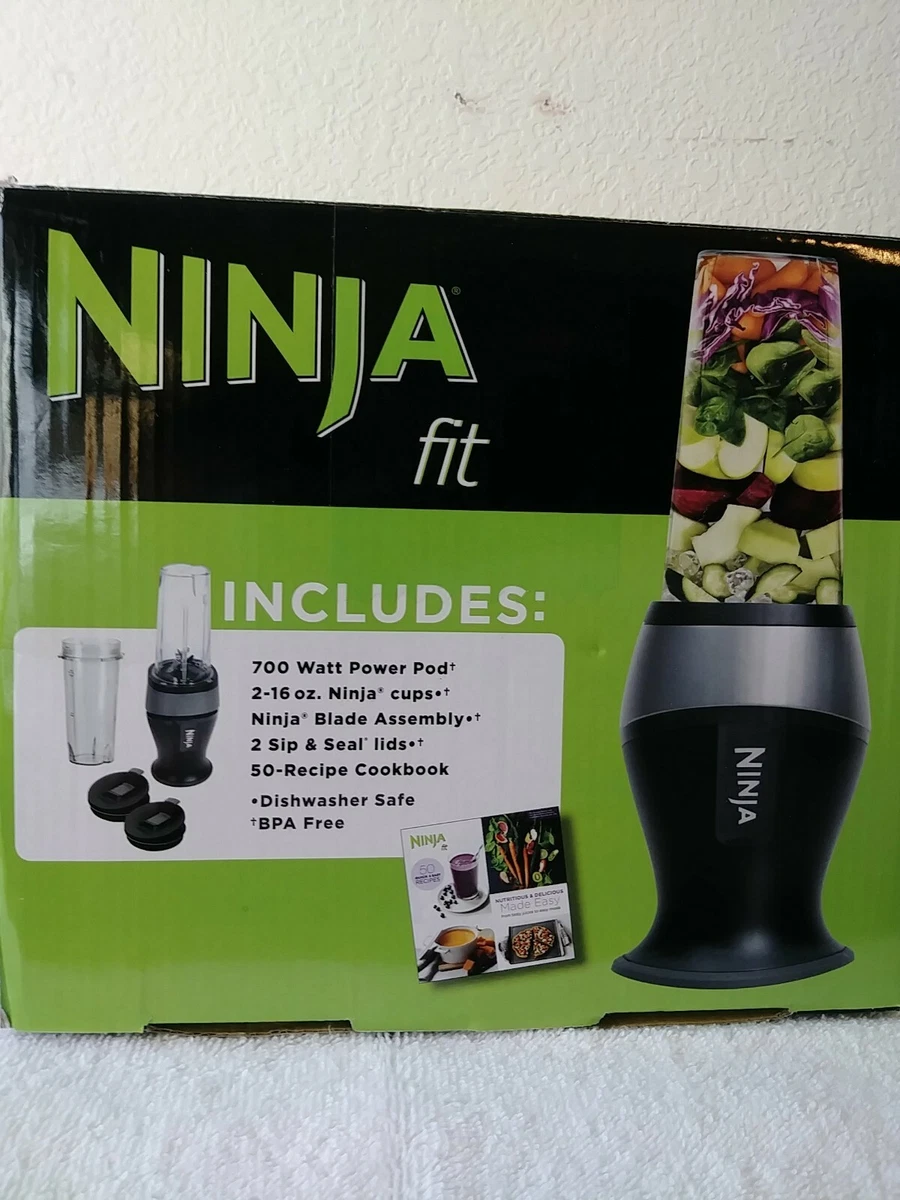 NINJA QB3001SS 700 WATTS FIT BLENDER WITH 2 16OZ CUPS & RECIPE