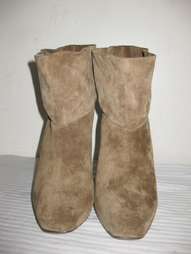 Max Studio Suede / Leather Taupe Booties Women's Shoes Size 9 M. - Picture 4 of 10