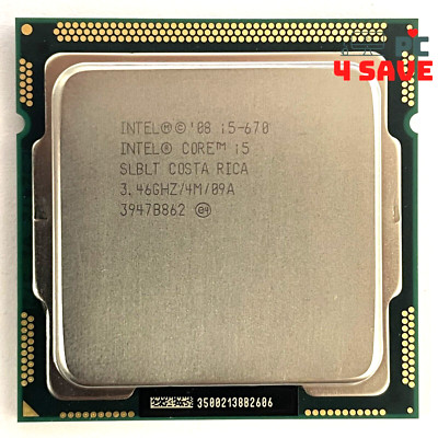Intel Core i5-670 3.47GHz 2-Core LGA1156 4MB Desktop CPU Processor SLBLT SLBTL
