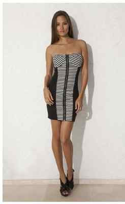 nautical bodycon dress Part Zipper Dress | Maritime Chic: Sexy Zipper Dress in Blue and White Stripes | Nautical Style Dress for Summer | Beach Party Dress