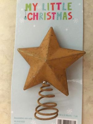 My Little Christmas 1 pc Brown 3D Rusty Star Tree Topper Ornament