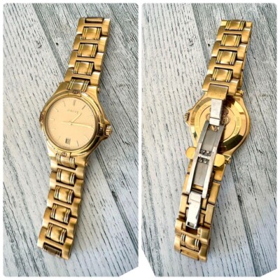 Gucci 9240M Watch Quartz 36mm Men's Gold Dial Swiss Made Round