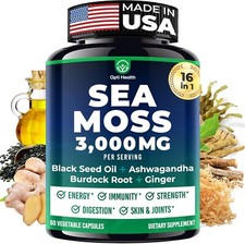 Sea Moss Black Seed Oil Ashwagandha Ginger - Advanced Irish Sea Moss Capsules