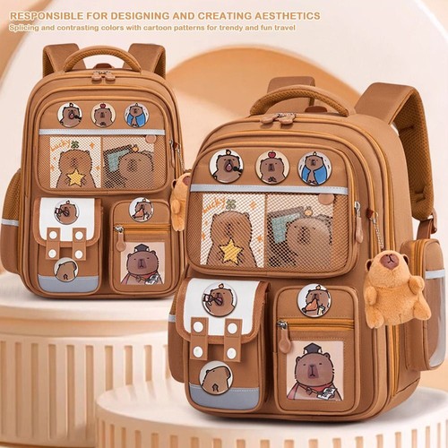Waterproof Capybara Backpack Large Capacity Backpack School Bag for Students