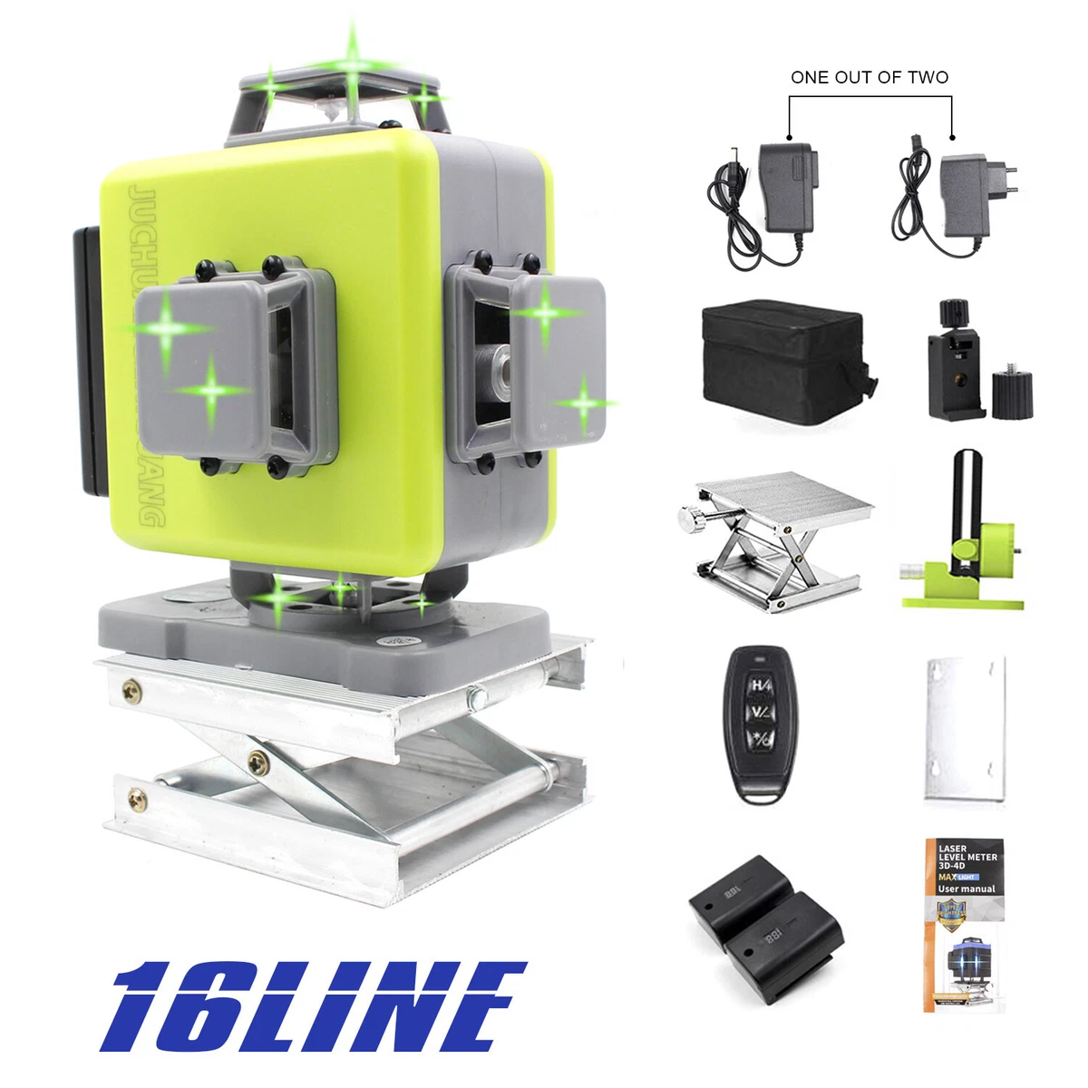 16 Lines 3D 4D Laser Level Green Beam Vertical Cross Self Leveling