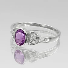 Celtic Amethyst Ring -  925 Sterling Silver Triquetra Trinity Ring Sizes 4-15