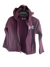 Youth UNDER ARMOUR Deep Purple Cold Gear Light Weight Zip Up Jacket Size YSM