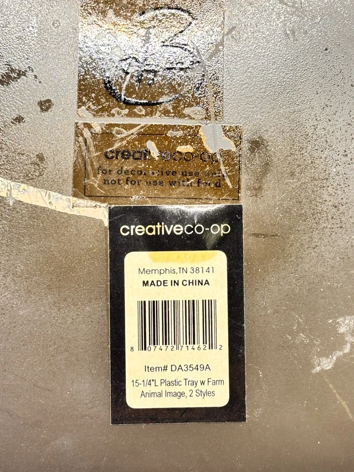 Creative Co-Op Rustic Farm Chic Plastic Tray With Farm Animals Home Decor Sign - Image 2 of 3