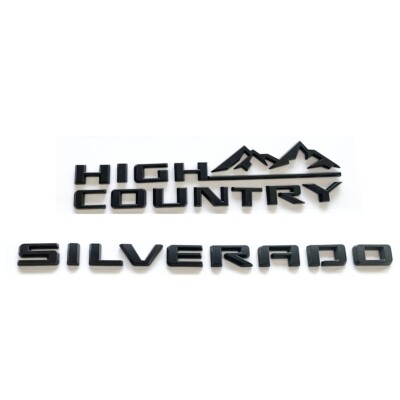 6-Piece Black High Country Emblem Badge Kit For 2019-2023 Chevy Silverado 3500 HD - Matte Finish
