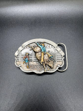 Bergamot Brass Works 1981 Rodeo Pewter Belt Buckle