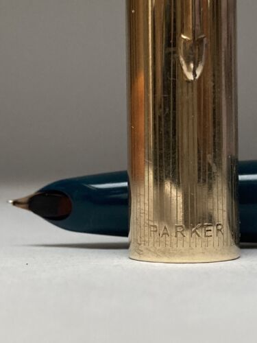 Vintage Parker 51 fountain pen in Teal Blue Green with Rolled Gold Cap - Picture 1 of 12