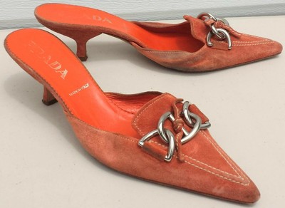 prada orange heels