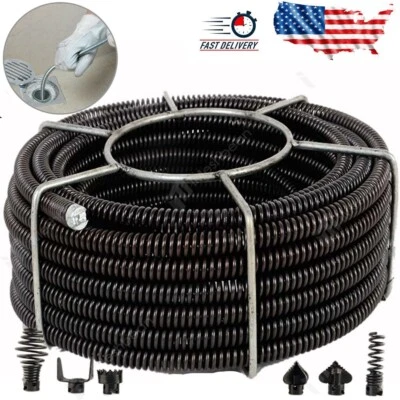 60' x 5/8" Sectional Pipe Drain Cleaning Cable Sewer Cable fits RIDGID