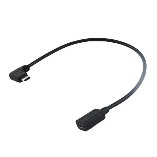 1x 30cm Type C USB 3.1 Male Right Angle to Female Jack Data Sync Extension Cable - Picture 6 of 7