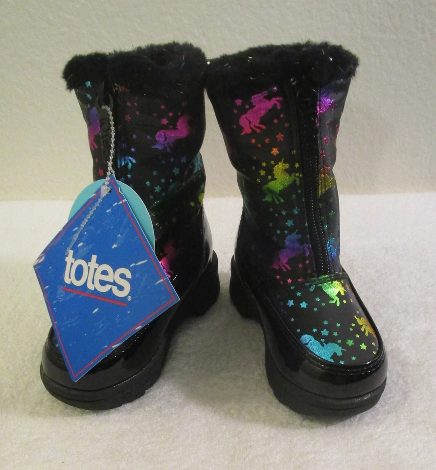 NUEVO CON ETIQUETAS Totes Dreamer Niñas Pequeñas Forradas de Piel Sintética Impermeable Botas para Nieve 5 Negras $45 Foto 3 de 4