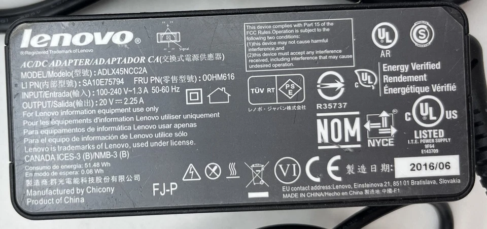 Lenovo 45W genuino para Dell Chromebook HP Samsung con cargador de computadora portátil USB-C tipo C Foto 3 de 4