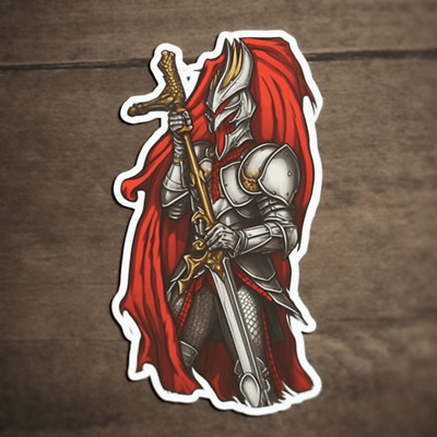 Dragon Crusader Sticker, Folklore Decal Sticker, Decal for Car Truck Window