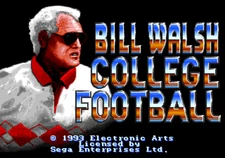 Bill Walsh College Football - Sega Genesis Game