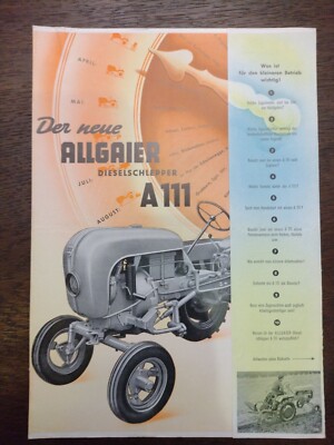 Original Allgaier A111 Diesel Tractor Brochure - Tractor Sales Brochure