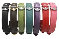 Angel Alpine Genuine Leather Dog Puppy Cat Collars XS S M L