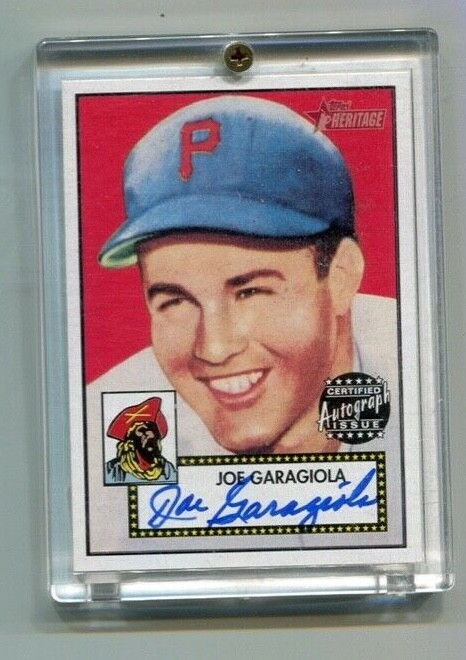 2001 Topps Heritage - JOE GARAGIOLA - Short Print SP Autograph PIRATES (d. 2016)