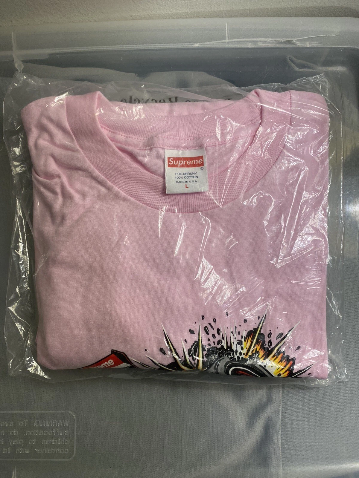 Grand tee shirt rose Supreme Crash NEUF FW21