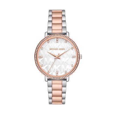 Womens Wristwatch MICHAEL KORS PYPER MK4667 Stainless Steel Gold Rose White